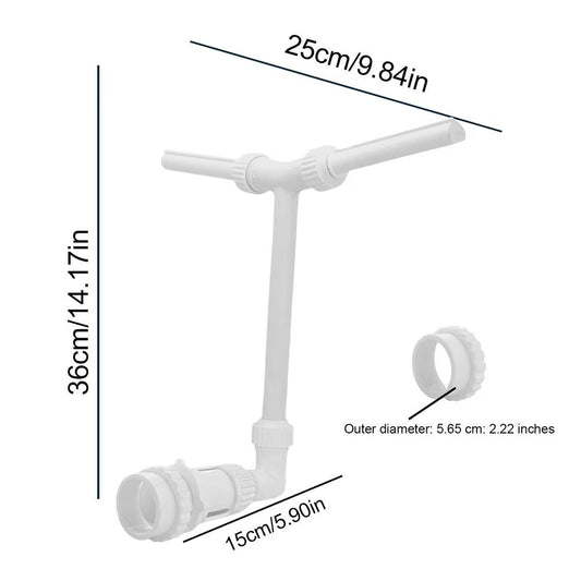 Waterfall Swimming Pool Fountain with Double Spray Adjustable Cooling Sprinkler for Inground Pools Water Sports Accessories