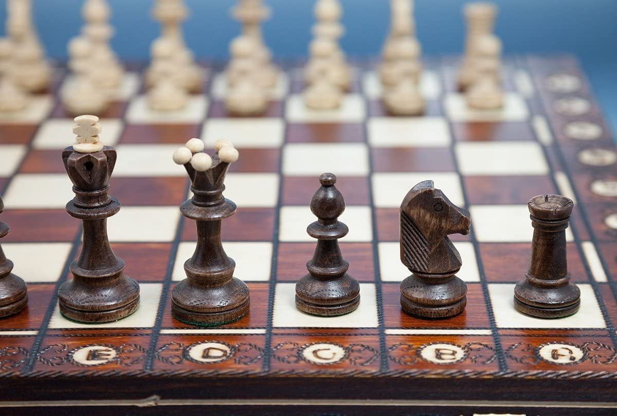 Beautiful Handcrafted Wooden Chess Set with Board and Chess Pieces - Gift Idea Products (16Inch (40 Cm)), 1-2 Players