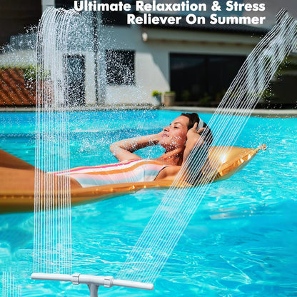 Waterfall Swimming Pool Fountain with Double Spray Adjustable Cooling Sprinkler for Inground Pools Water Sports Accessories