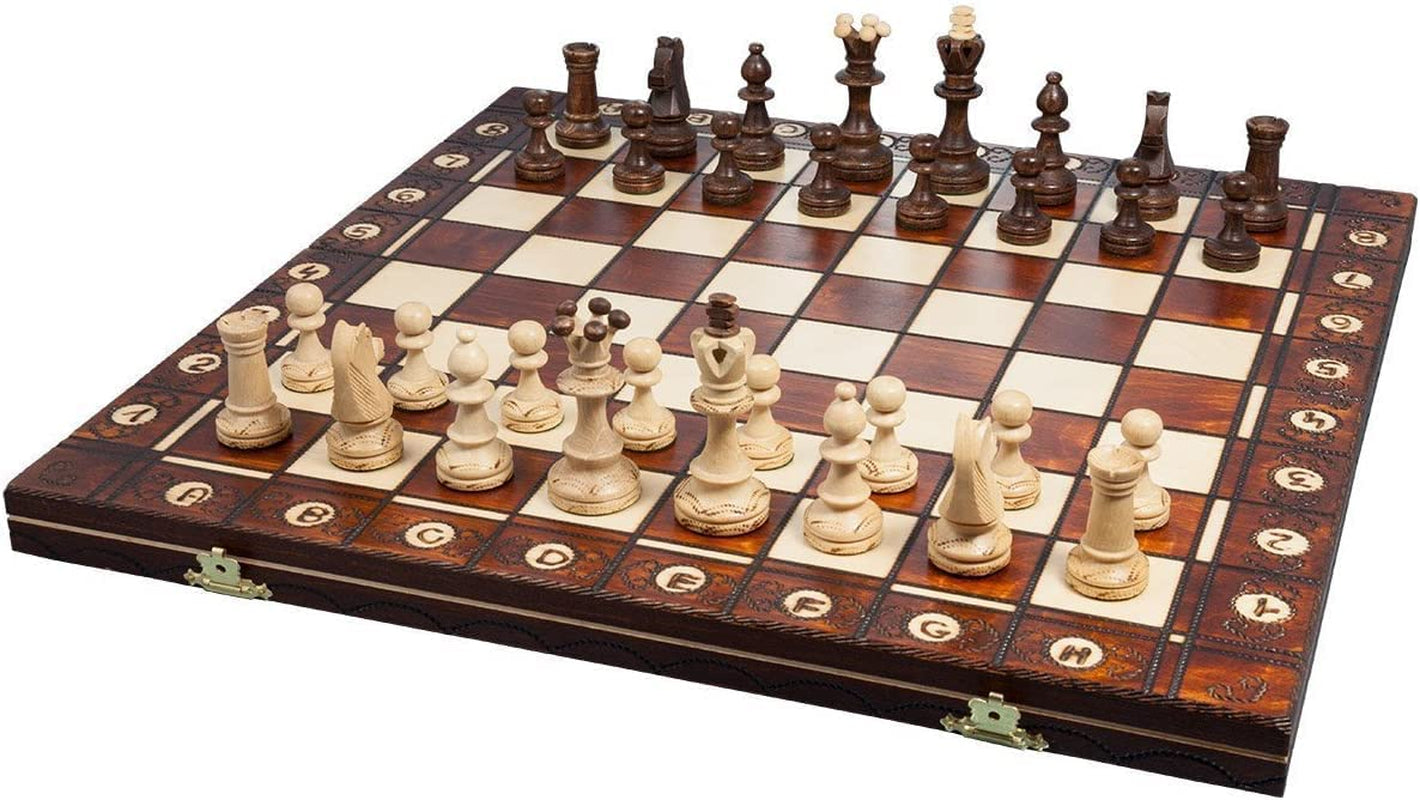 Beautiful Handcrafted Wooden Chess Set with Board and Chess Pieces - Gift Idea Products (16Inch (40 Cm)), 1-2 Players