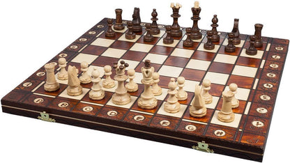 Beautiful Handcrafted Wooden Chess Set with Board and Chess Pieces - Gift Idea Products (16Inch (40 Cm)), 1-2 Players